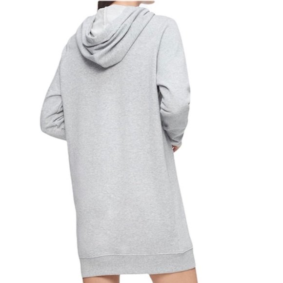 Calvin Klein CJ1D9010 Authentic Womens Gray French Terry Hooded Sweatshirt Dress - Picture 4 of 6